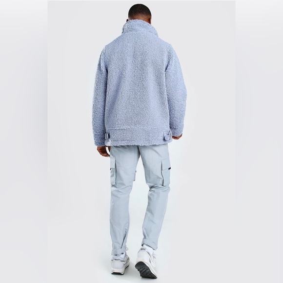 Men’s Teddy Blue Jacket with buckles - Picture 4 of 8